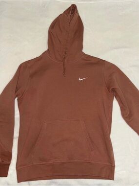 Nike Mini Swoosh Pullover Hoodie Brown Size Large